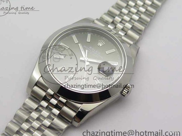MiroTime 0701 DateJust Smooth Bezel SS Noob 1:1 Best Edition Gray Sticks Dial On Jubilee Bracelet A Packable 3505